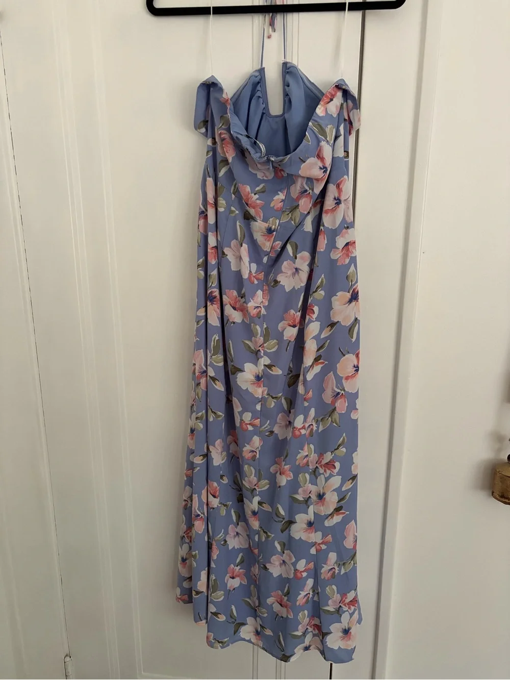 Abercrombie Light Blue Floral Halter Maxi Dress